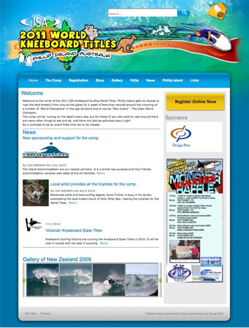 2011 Kneeboard Surfing World Titles site Design Design Post Digital